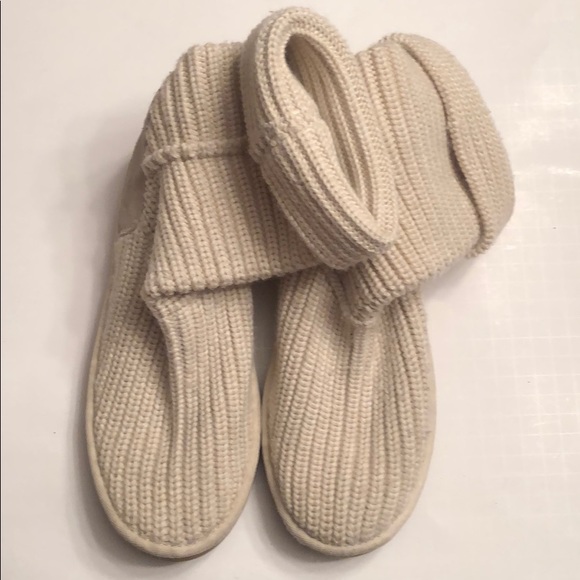 UGG cream sweater material winter boots size 9 - Picture 2 of 5